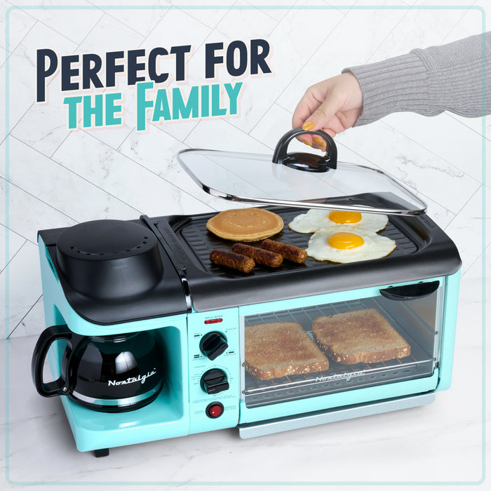 Retro 3-in-1 Family Size Breakfast Station, Aqua