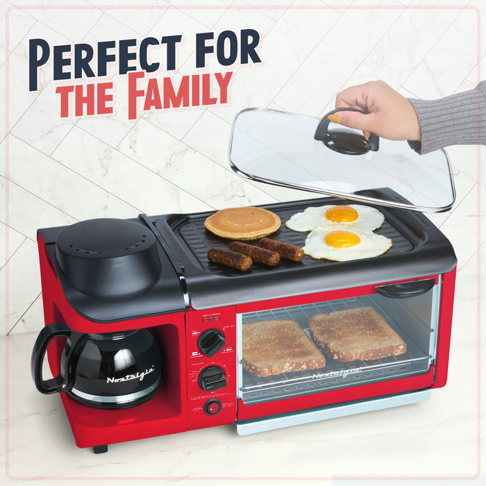 Retro 3-in-1 Family Size Breakfast Station, Retro Red