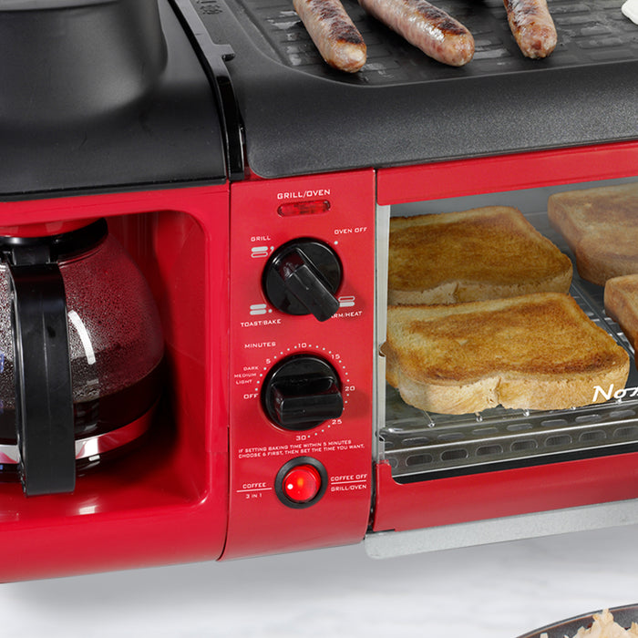 Retro 3-in-1 Family Size Breakfast Station, Retro Red