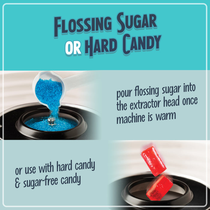 Classic Retro Hard & Sugar-Free Candy Cotton Candy Maker, Aqua