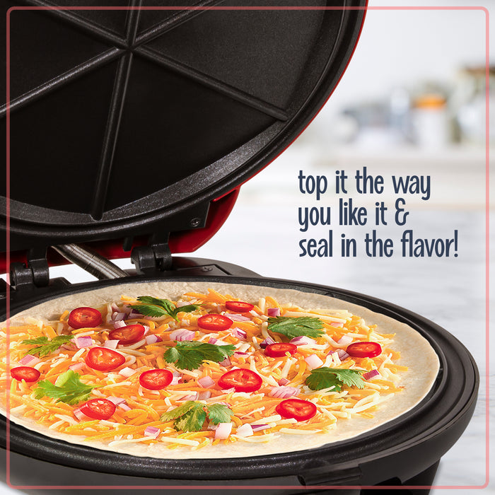 6-Wedge Electric Quesadilla Maker with Extra Stuffing Latch