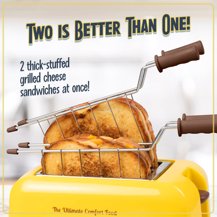 Deluxe Grilled Cheese Sandwich Toaster with Toasting Baskets with Extra Wide Slots