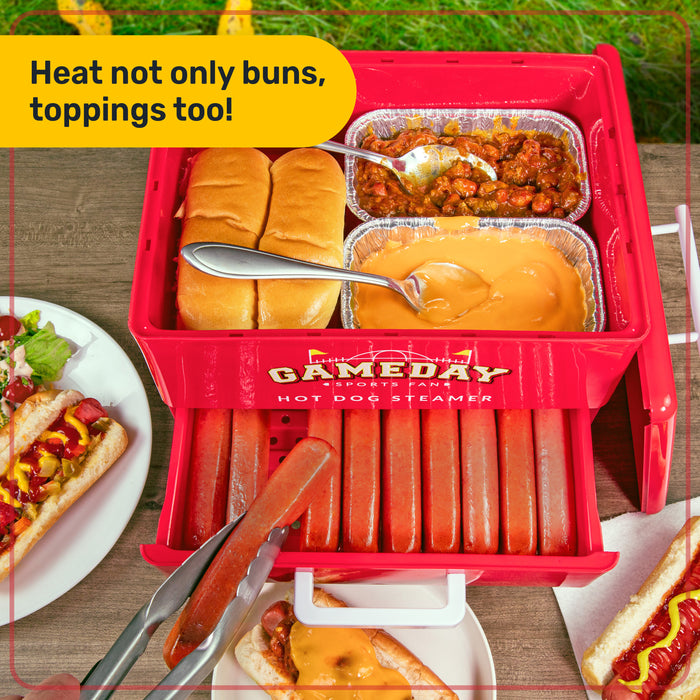 Nostalgia Game Day Hot Dog Steamer and Bun Warmer