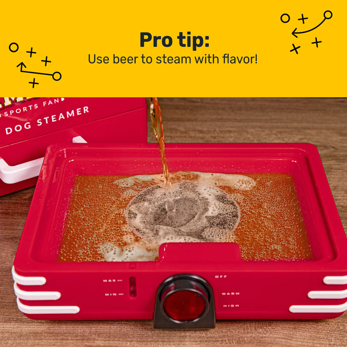 Nostalgia Game Day Hot Dog Steamer and Bun Warmer