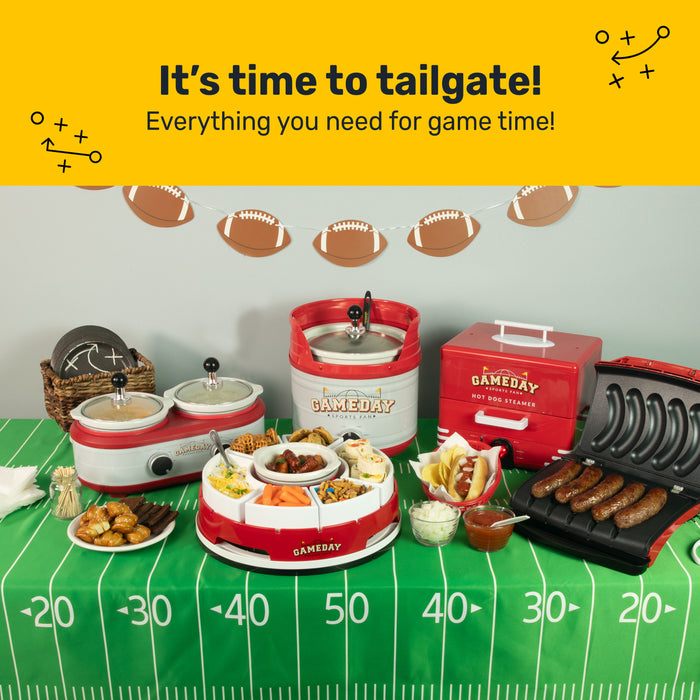Nostalgia Game Day Sausage and Brat 5 Link Electric Grill with Oil Drip Tray