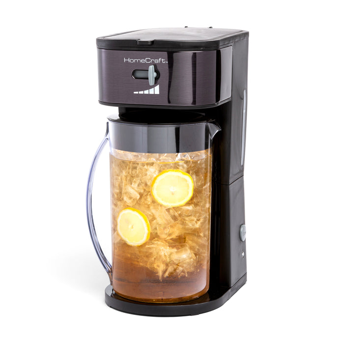 HomeCraft 3-Quart Black Stainless Steel Café' Ice Iced Coffee and Tea Brewing System