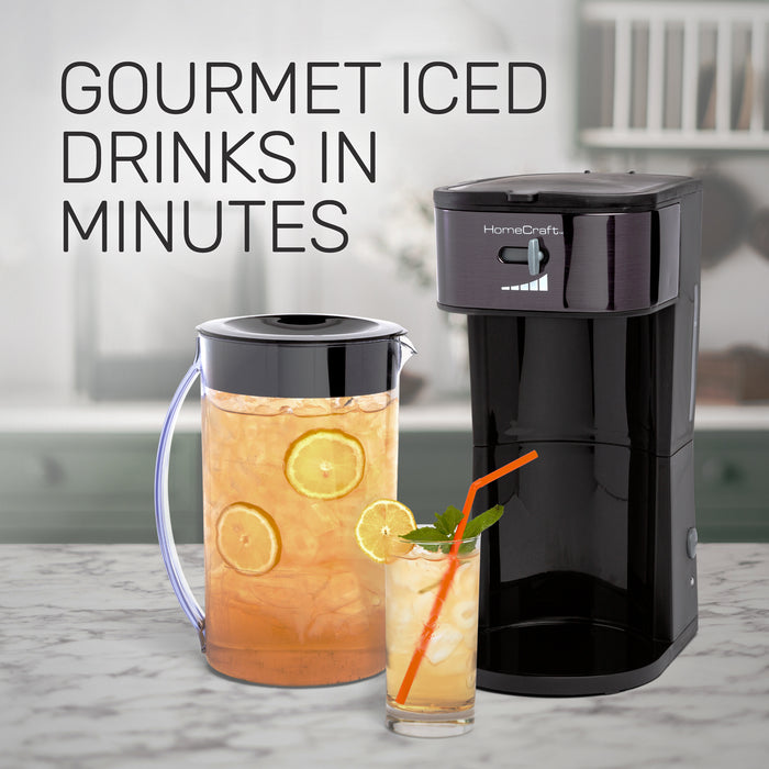 HomeCraft 3-Quart Black Stainless Steel Café' Ice Iced Coffee and Tea Brewing System