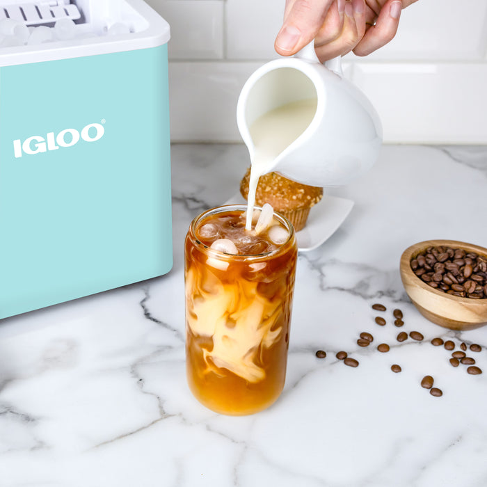 IGLOO® 26-Pound Automatic Self-Cleaning Portable Countertop Ice Maker Machine With Handle, Aqua