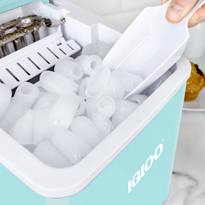 IGLOO® 26-Pound Automatic Self-Cleaning Portable Countertop Ice Maker Machine With Handle, Aqua