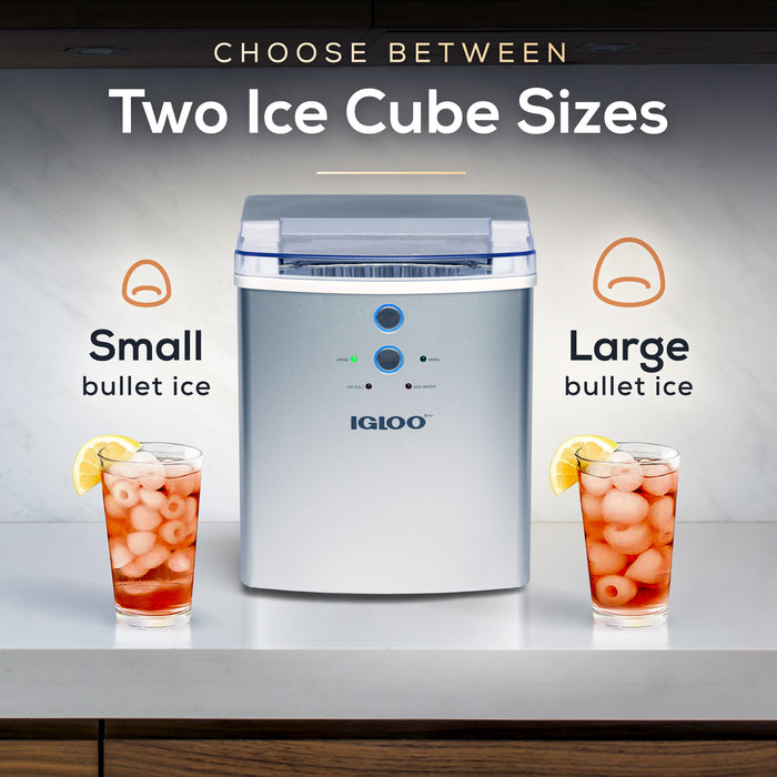 IGLOO® 33-Pound Automatic Portable Countertop Ice Maker Machine, Silver
