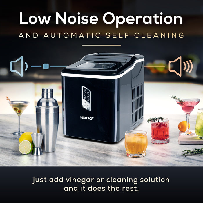 Igloo Automatic Self-Cleaning 26-Pound Ice Maker, Black