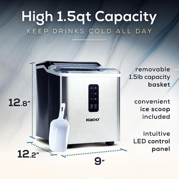 Igloo Automatic Self-Cleaning 26-Pound Ice Maker, Stainless