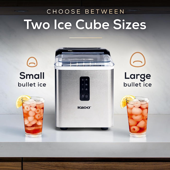 Igloo Automatic Self-Cleaning 26-Pound Ice Maker, Stainless