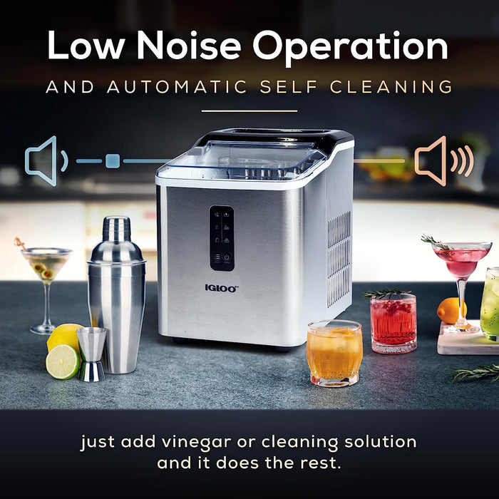 Igloo Automatic Self-Cleaning 26-Pound Ice Maker, Stainless