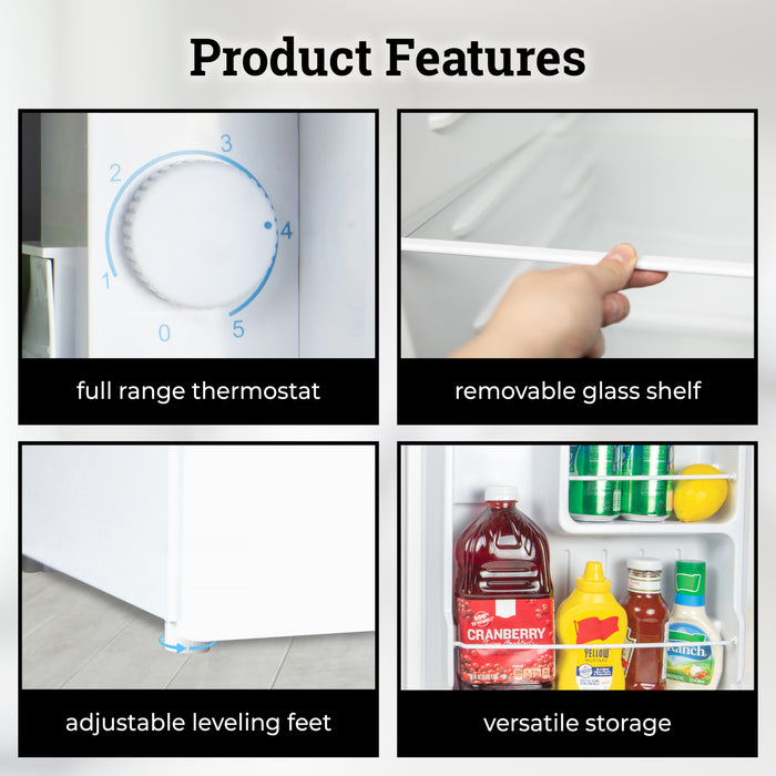 Igloo 1.6 Cu.Ft. Refrigerator With Freezer, White