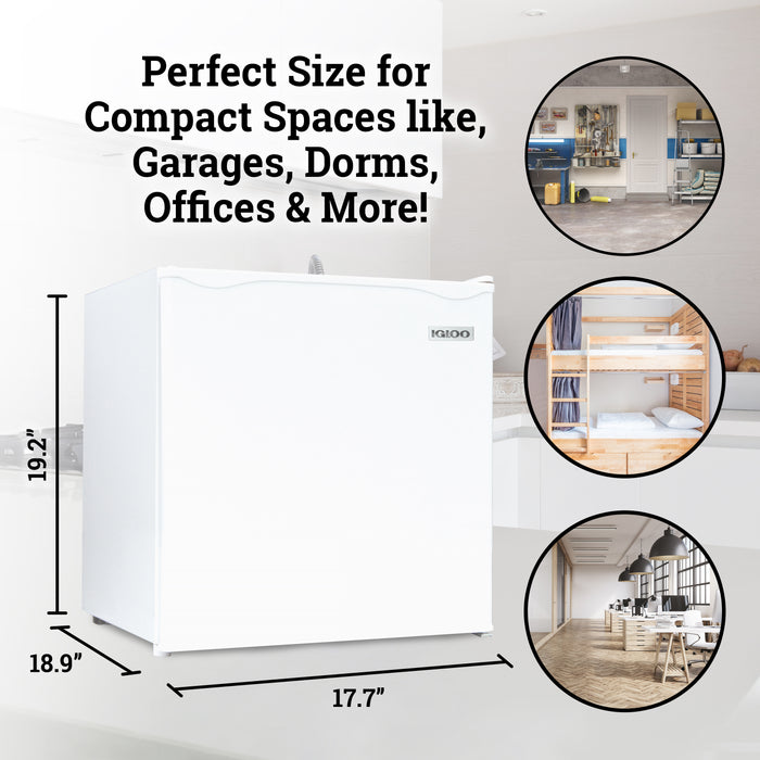 Igloo 1.6 Cu.Ft. Refrigerator With Freezer, White