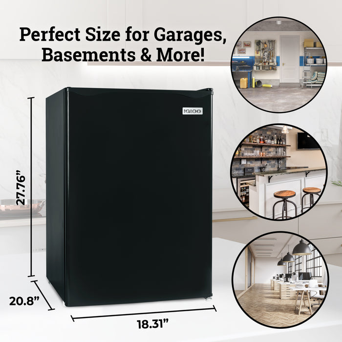 Igloo 2.6 Cu. Ft. Refrigerator w/ Freezer, Black