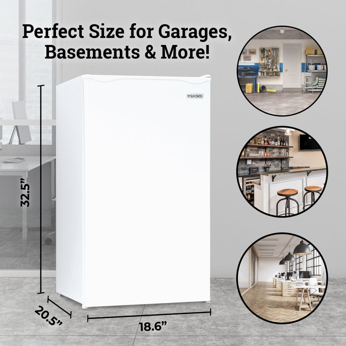 Igloo 3.2 Cu. Ft. Refrigerator w/ Freezer, White