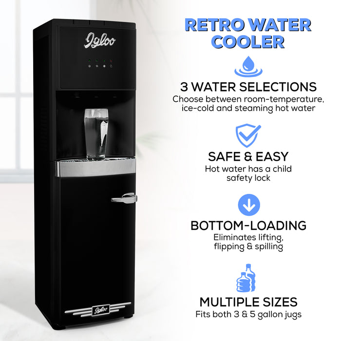Igloo Retro Hot, Cold & Room Temperature Bottom-Load Water Dispenser