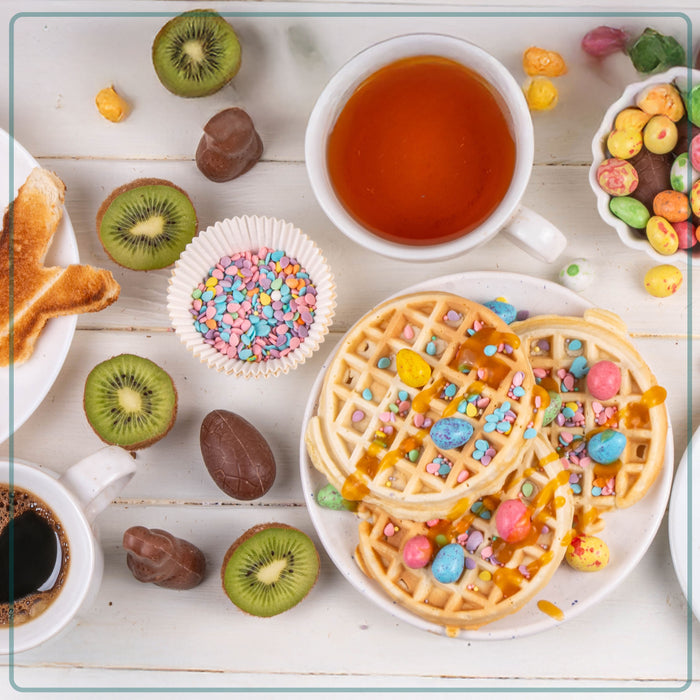 MyMini Flip Belgian Waffle Maker, Aqua