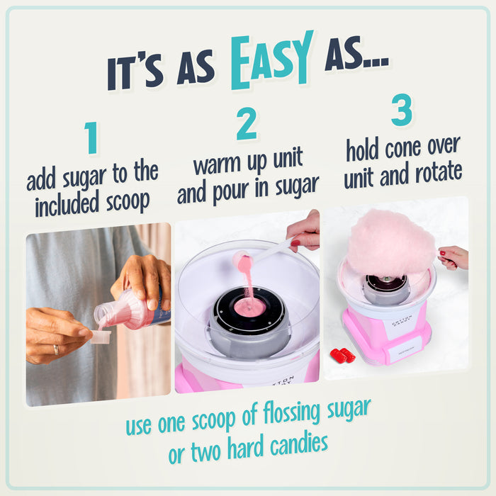 Cotton Candy Flossing Sugar - Grape, Pink Bubble Gum, Orange - 3 Pack