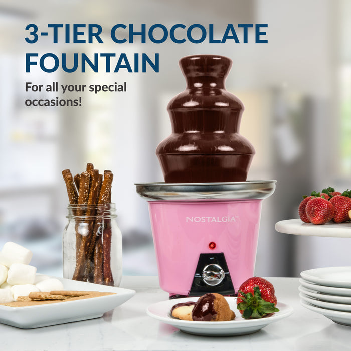 3-Tier Chocolate Fondue Fountain, Pink