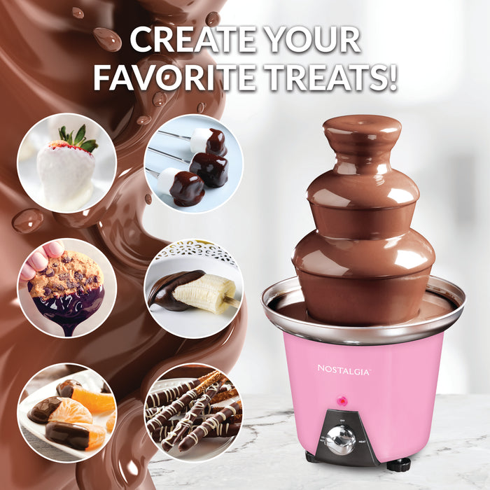 3-Tier Chocolate Fondue Fountain, Pink