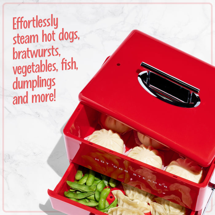 Large Diner Style Hot Dog Steamer