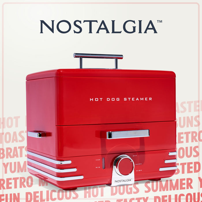 Large Diner Style Hot Dog Steamer