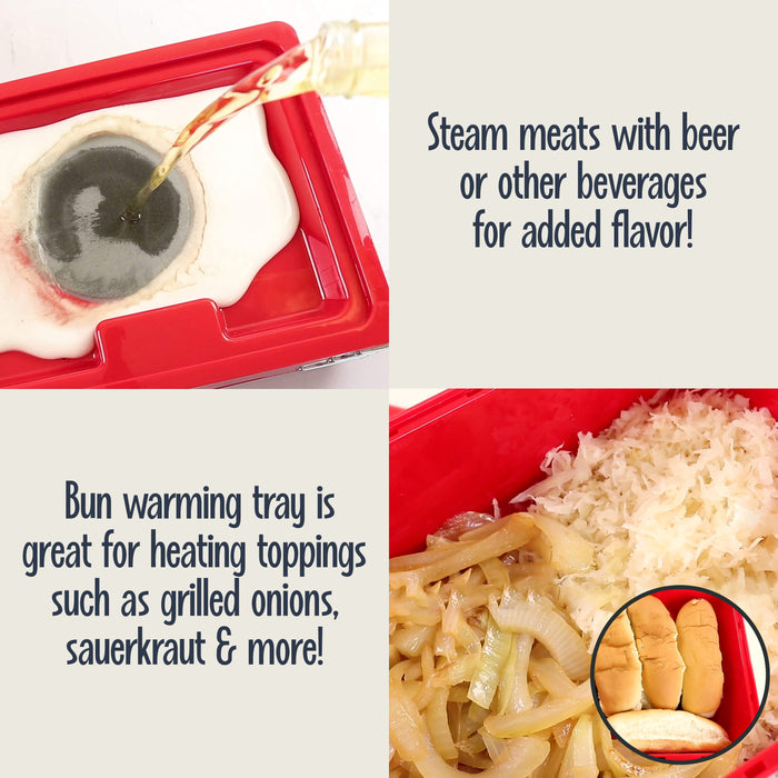 Large Diner Style Hot Dog Steamer