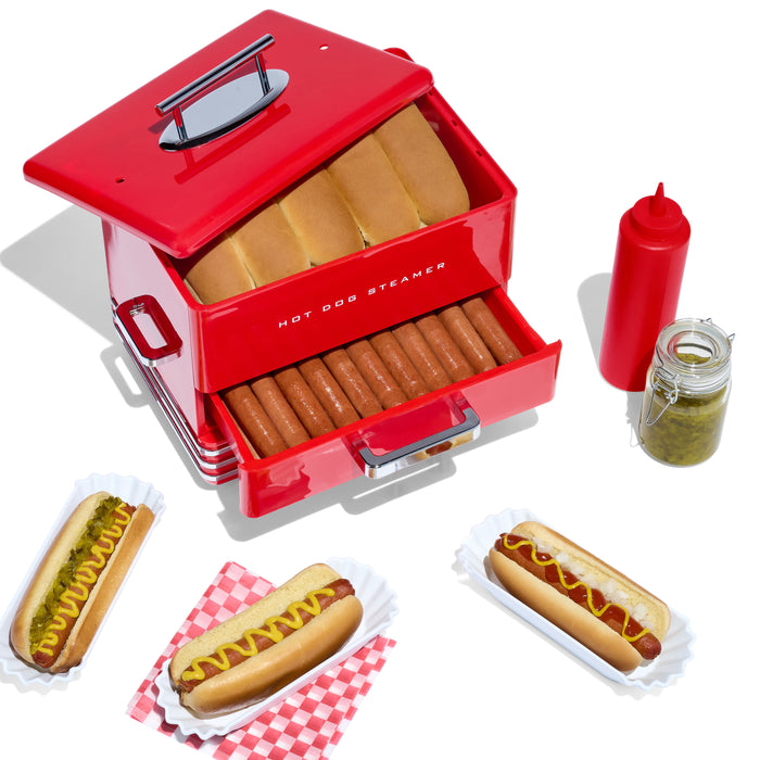 Large Diner Style Hot Dog Steamer