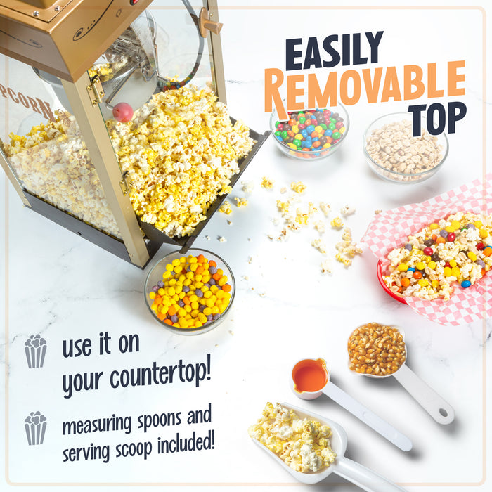 Candy & Snack Dispensing 8 Oz. Popcorn Cart, Black & Gold
