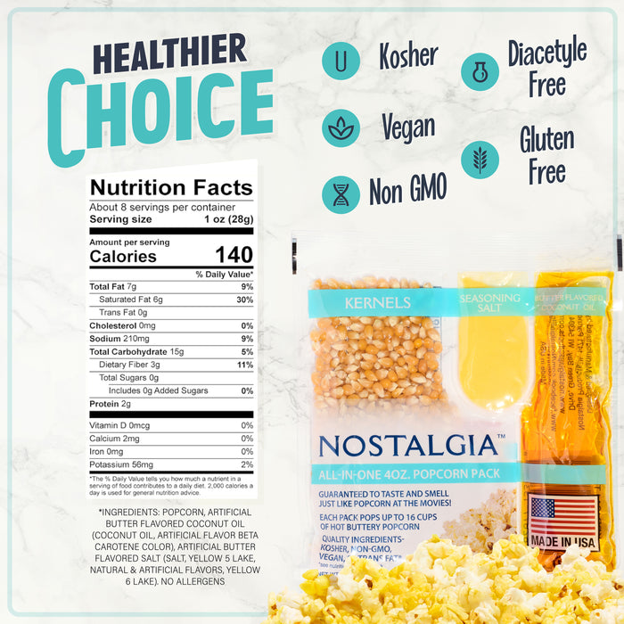 Best Tasting Premium 4-Ounce Popcorn, Oil & Seasoning Salt All-In-One Packs - 24 Count