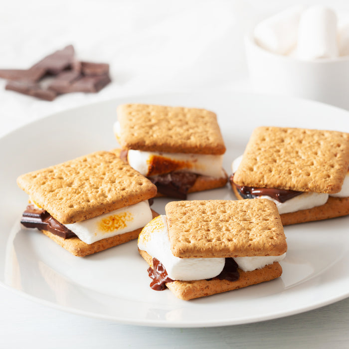 Indoor Electric Stainless Steel S'mores Maker with 4 Lazy Susan Compartment Trays for Graham Crackers, Chocolate, Marshmallows and 4 Roasting Forks