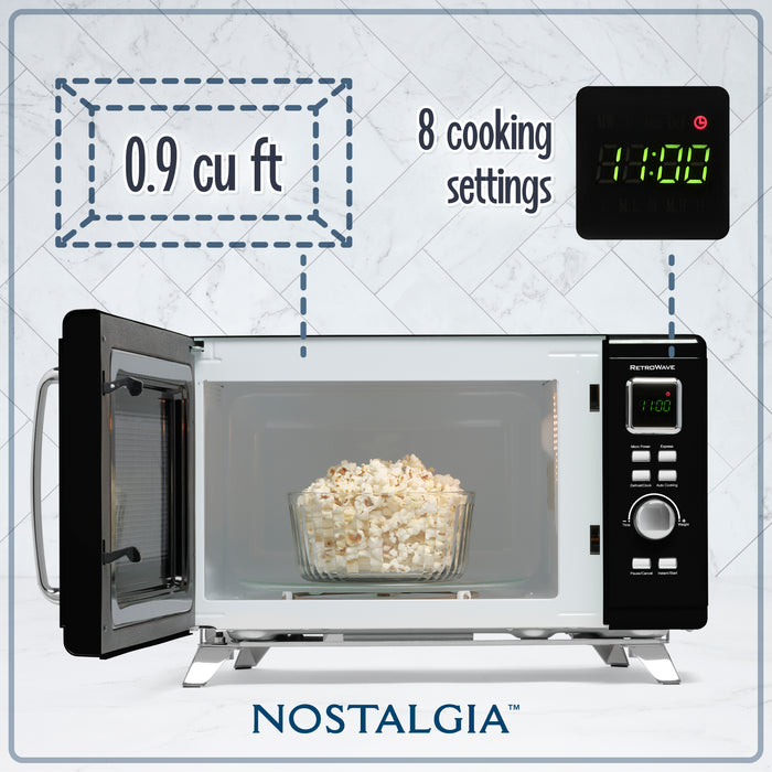 Mid-Century Retro 0.9 Cu. Ft. Microwave