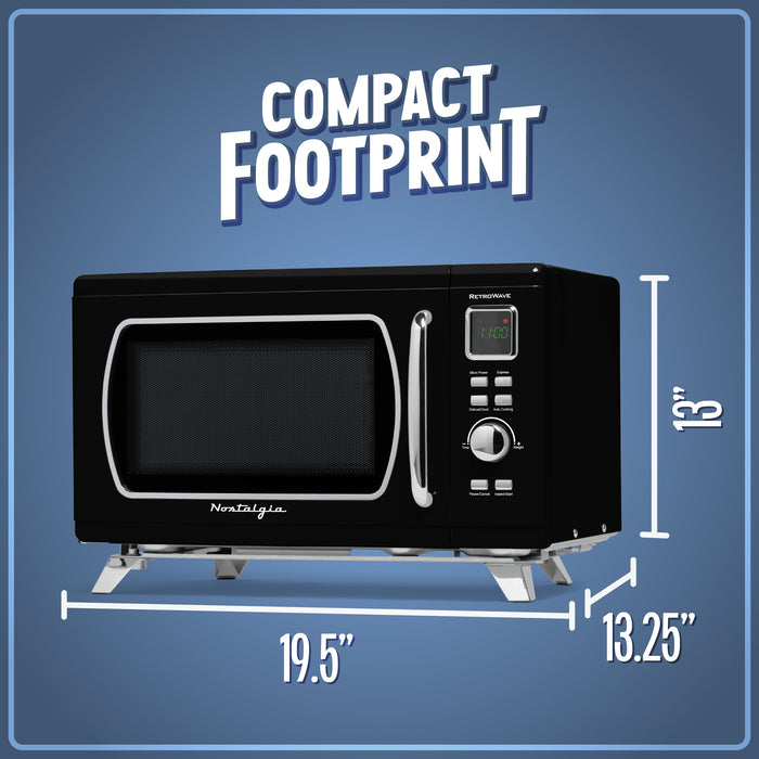 Mid-Century Retro 0.9 Cu. Ft. Microwave