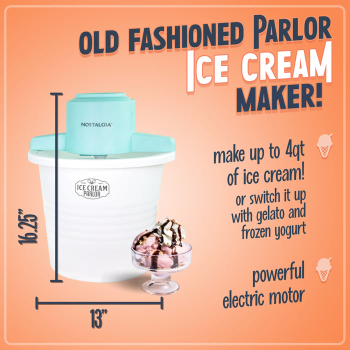 4-Quart Parlor Electric Ice Cream Maker - White