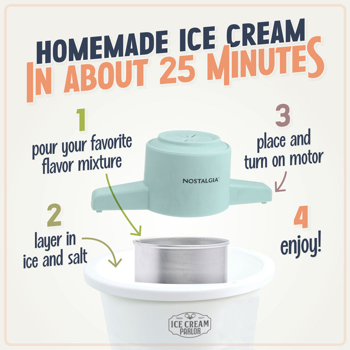 4-Quart Parlor Electric Ice Cream Maker - White