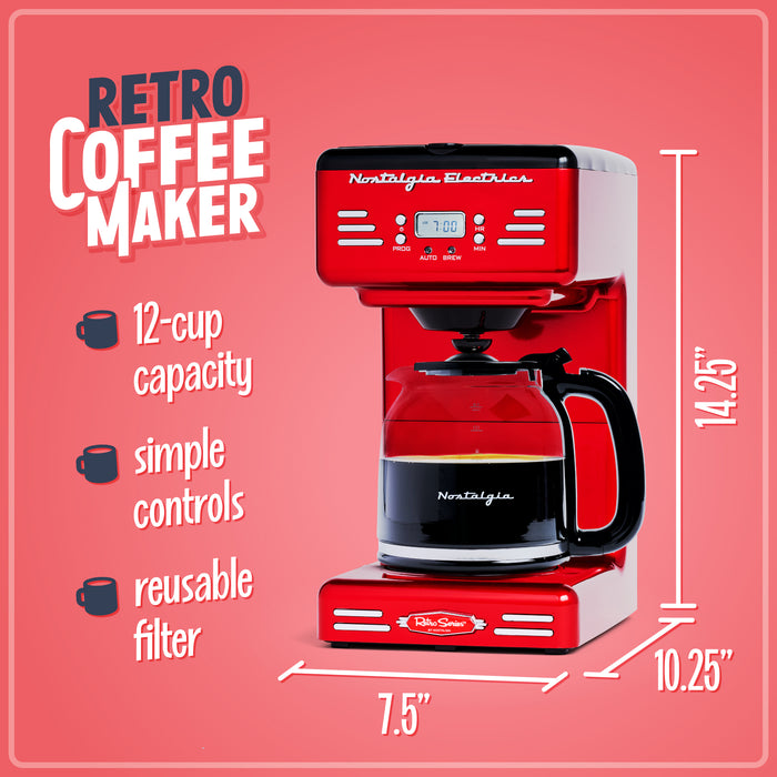 Retro 12-Cup Programmable Coffee Maker