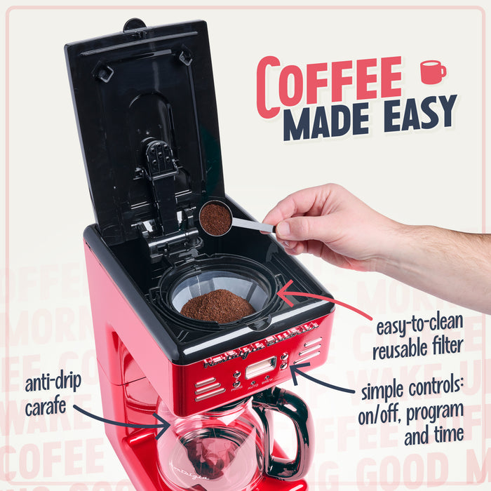 Retro 12-Cup Programmable Coffee Maker