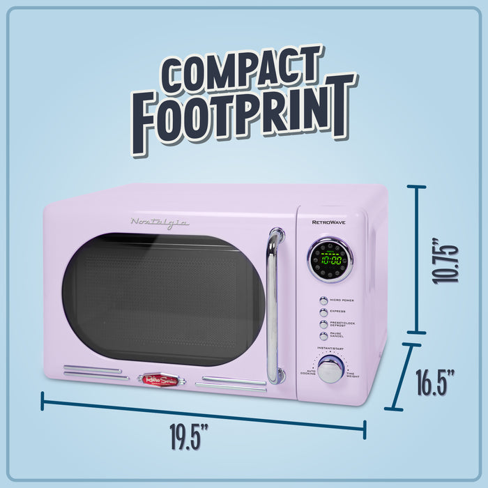 Retro 0.7 Cubic Foot 700-Watt Countertop Microwave Oven - Lavender