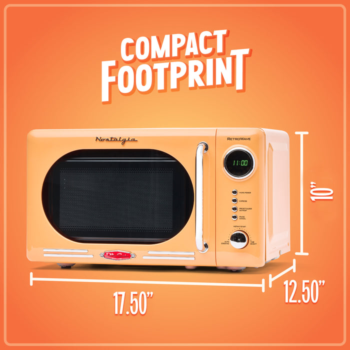 Retro 0.7 Cubic Foot 700-Watt Countertop Microwave Oven - Orange