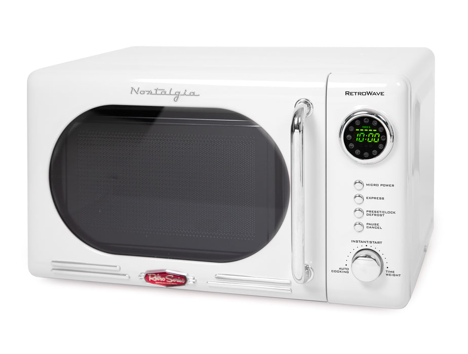 Retro 0.7 Cubic Foot 700-Watt Countertop Microwave Oven - White
