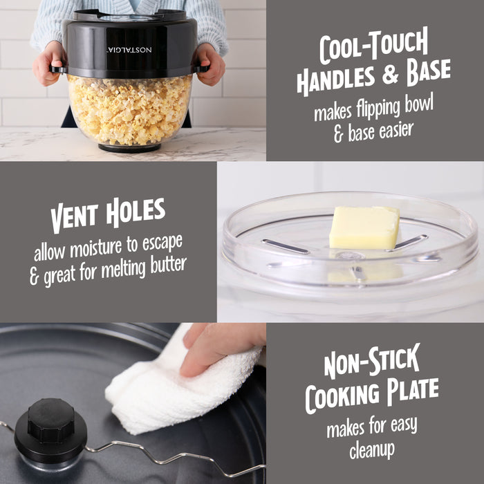 6 QT Stainless Steel Stirring Popcorn Popper - Black