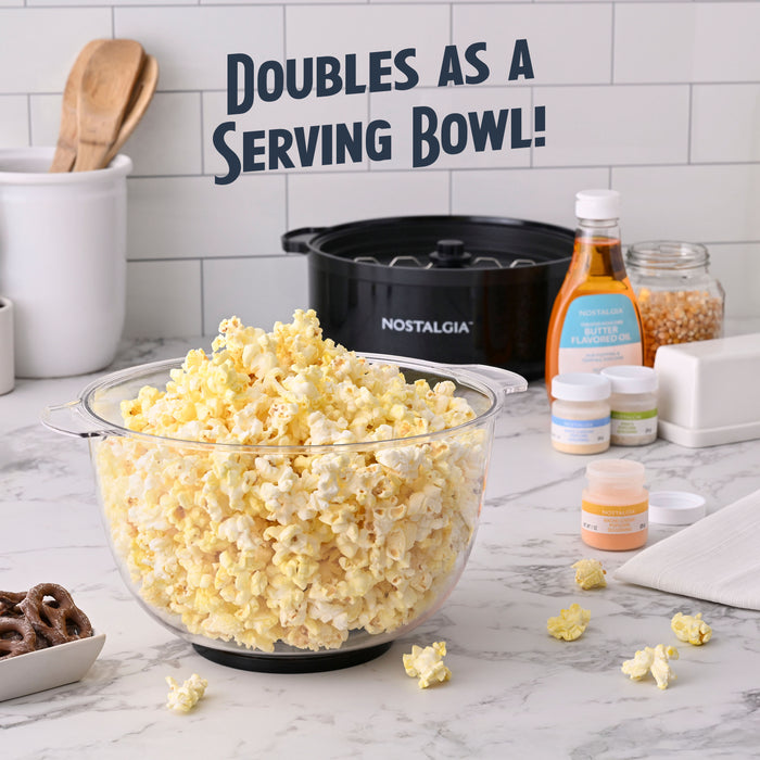 6 QT Stainless Steel Stirring Popcorn Popper - Black
