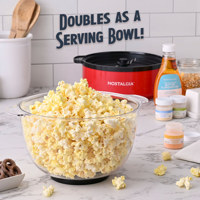 Nostalgia 6 QT Stainless Steel Stirring Popcorn Popper - Red