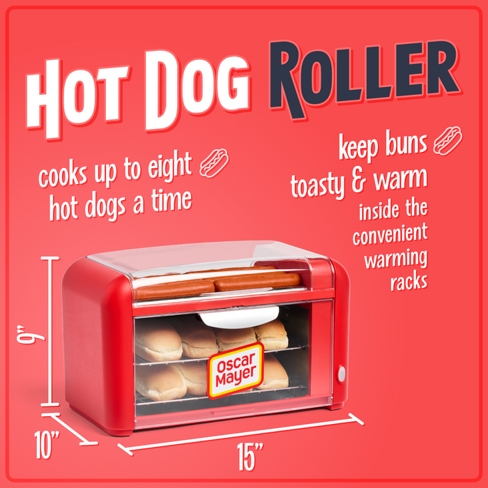 Oscar Mayer Hot Dog Roller & Bun Warmer, Red