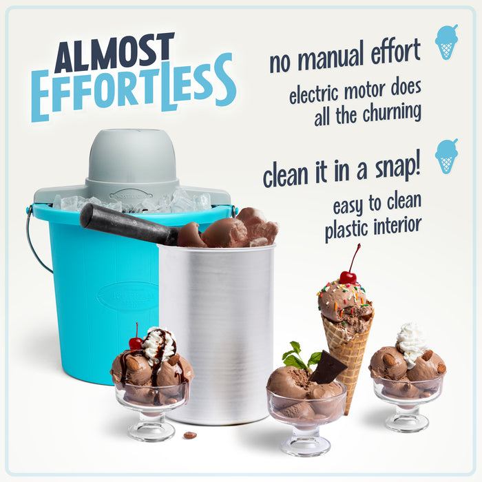 4-Quart Electric Ice Cream Maker with Easy-Carry Handle