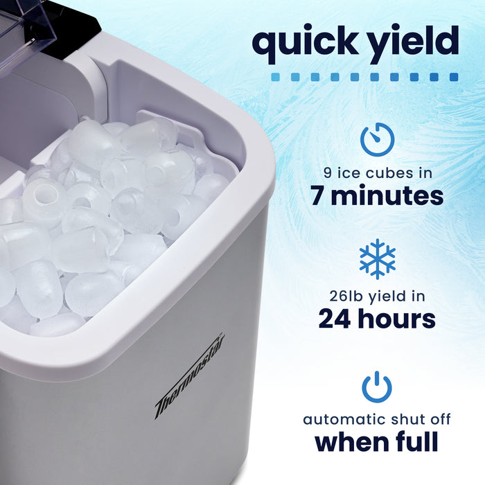 Thermostar 26-Pound Automatic Self-Cleaning Portable Countertop Ice Maker Machine