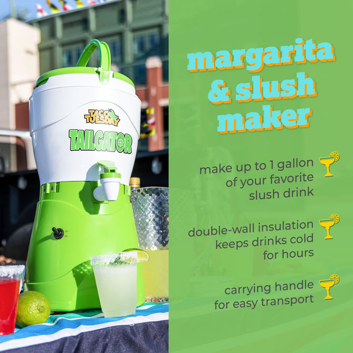 Taco Tuesday 1-Gallon AC/DC Tailgater Party Frozen Margarita & Slush Machine, Green